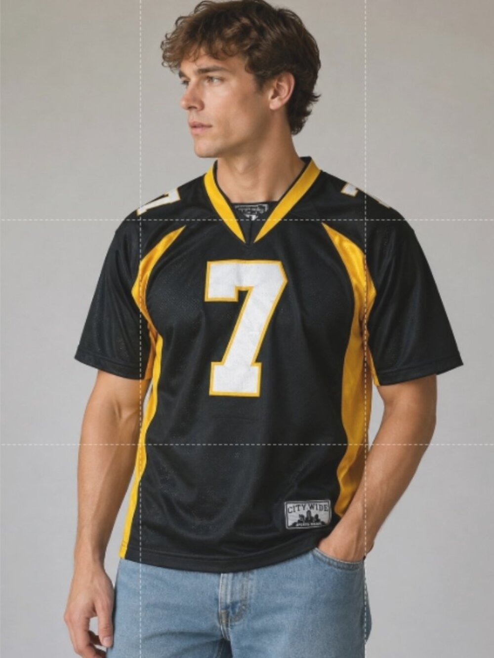 C22 Steve & Barry’s City Wide Football Jersey XL Black Gold Mesh #7 Pittsburgh